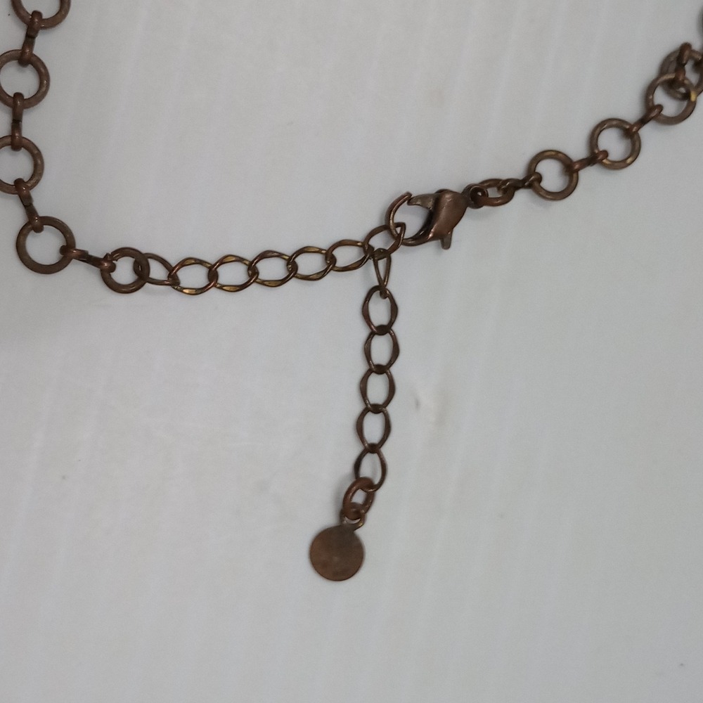 Axcess (Liz Claiborne) XC Artisan Multi Color Stone Necklace Bronze Tone 16–18" - Picture 5 of 8